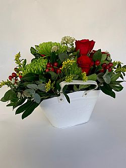 Flower bag in red shades 