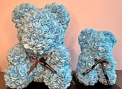 Rose Bear in Baby Blue